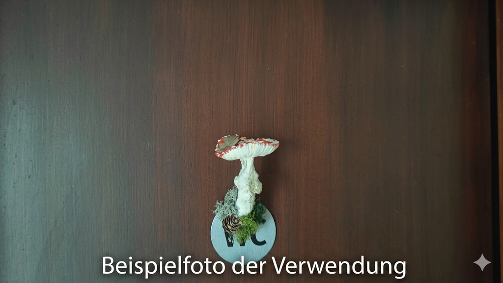 Narrischer Schwammerl/Roter Fliegenpilz aus Pappmaché zum Anhaften mit Magnet in einer originellen Geschenkverpackung